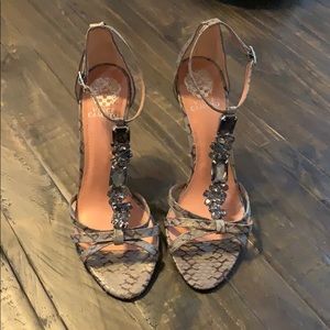 Vince Camuto jeweled strappy heels 10M